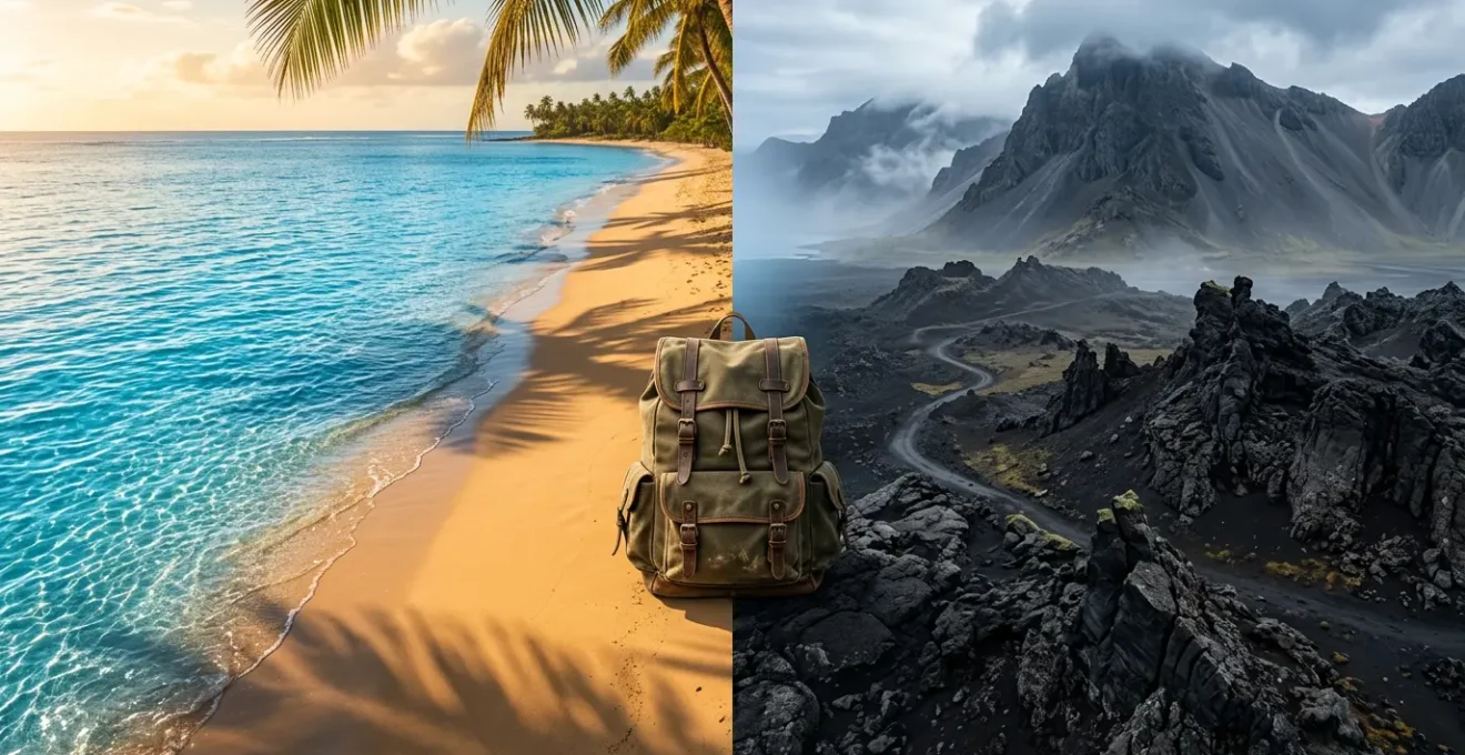 Transition extrême entre plage tropicale et montagne froide à La Réunion