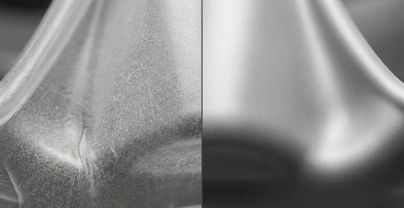 Détail macro montrant la différence de qualité du silicone entre un masque économique et professionnel